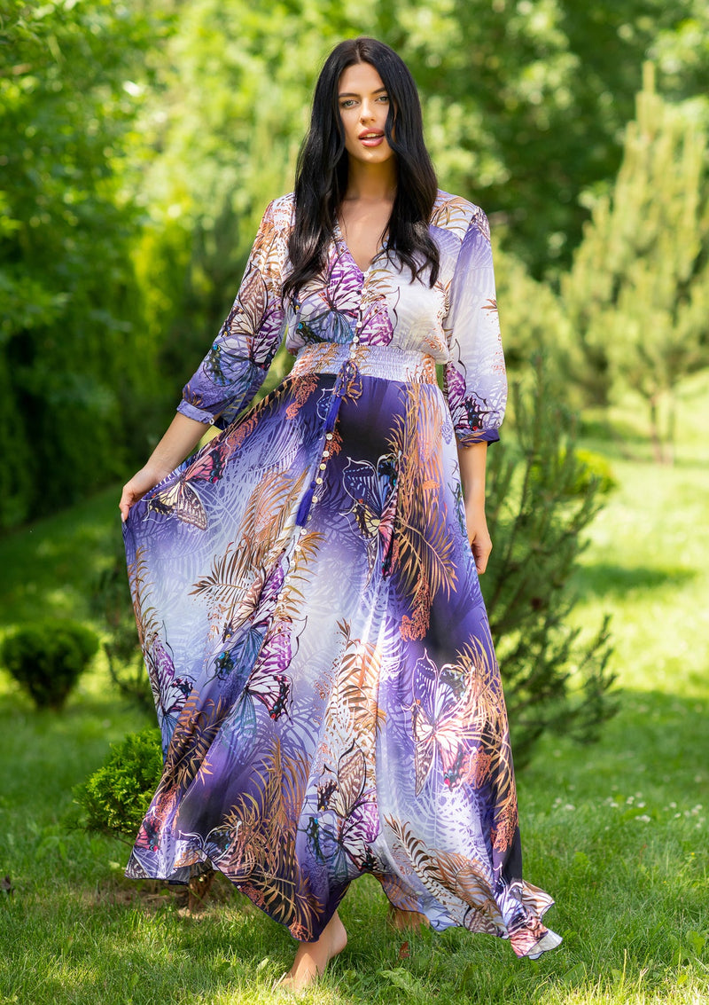 Isabella Purple Vienna Dress