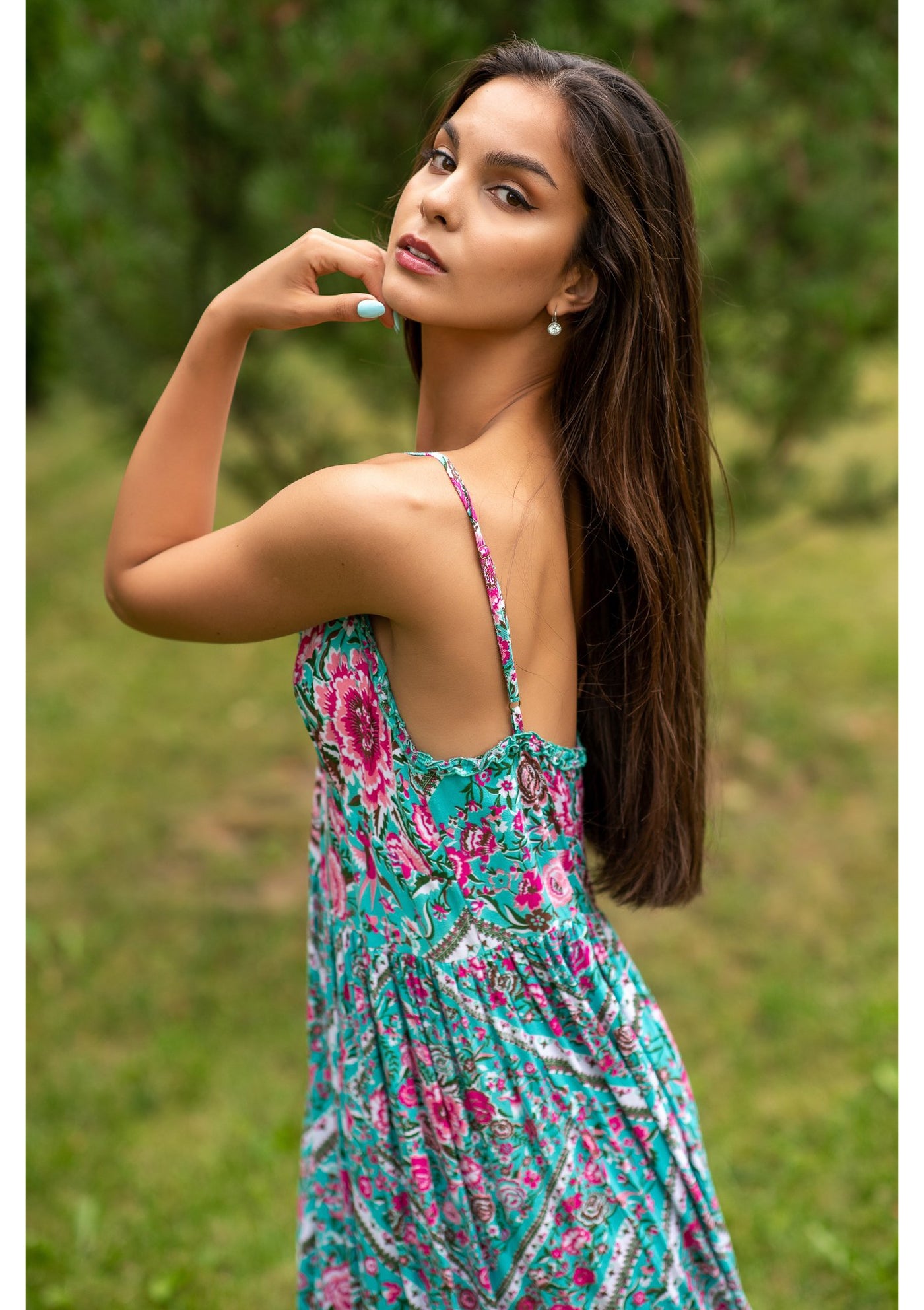 Dahlia Sky Roses Dress | Bali Handmade Colorful Dresses – My