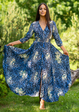 Isabella Blue Puma Roses Dress