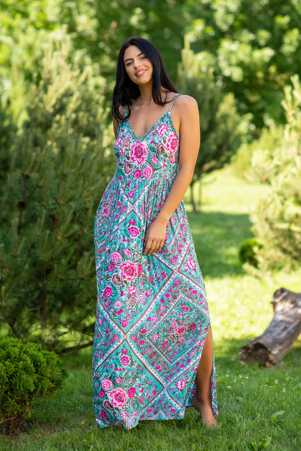 Dahlia Sky Roses Dress