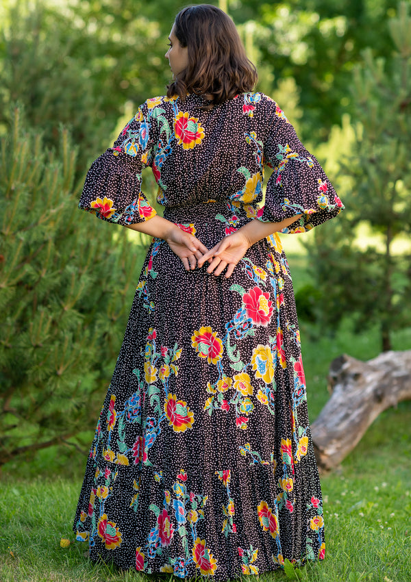 Adelle Dot Black Plus Dress