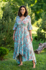 Francesca Sky Tulips Plus Dress