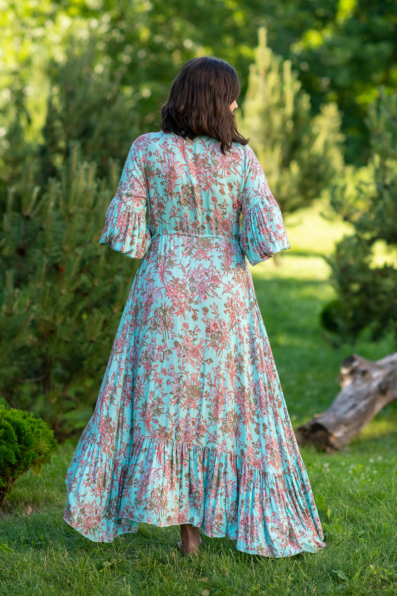 Francesca Sky Tulips Plus Dress