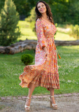 Simona Gold Orange Dress