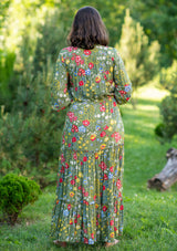 Camella Mix Flowers Green Plus Dress
