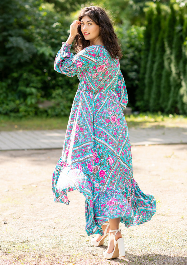 Francesca Sky Roses Dress