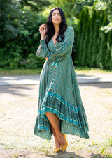 Francesca Lotus Green Dress