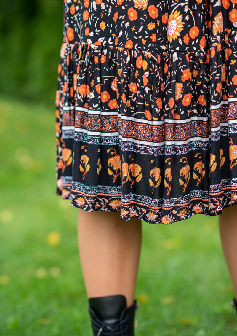 Melly Black Mustard Midi Dress – My Flower Dress1