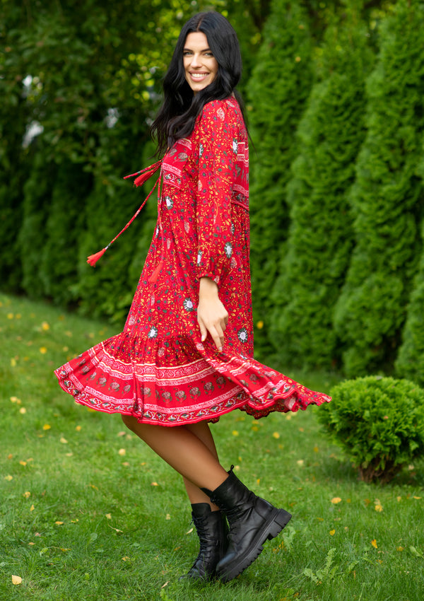 Melly Red Chili Midi Dress