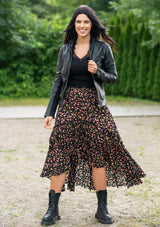 Flaminga Roses Black Skirt