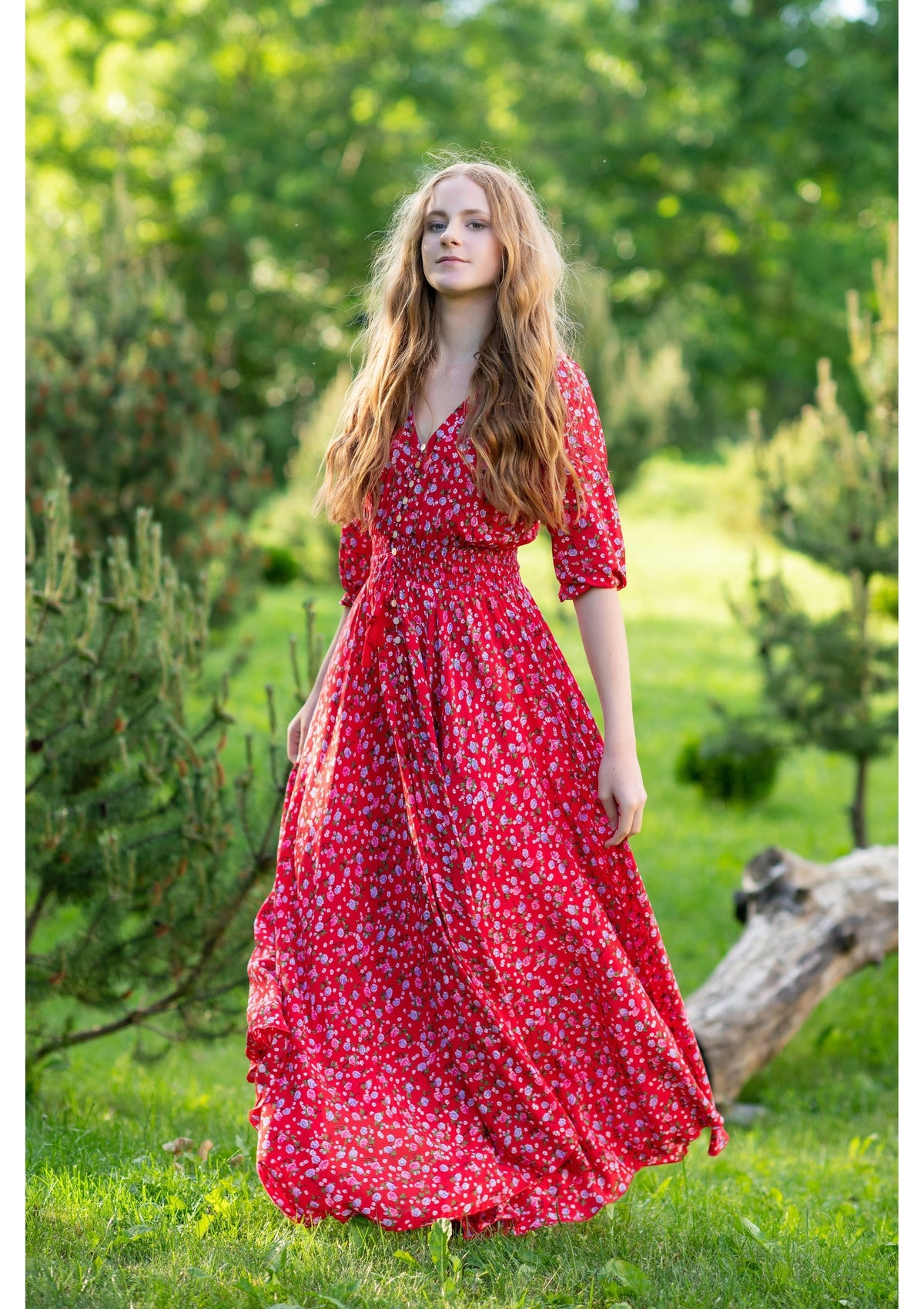 Isabella Rose Red Dress Bali Handmade Colorful Dresses My Flower Dress