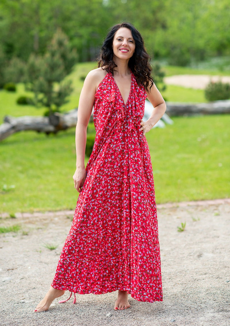 Bianca Red Rose Dress