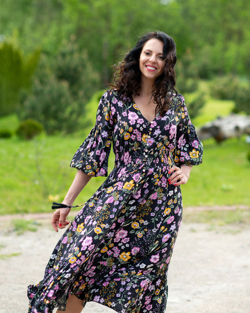 Simone Mix Flowers - My Flower Dress | Handmade Colorful Dresses from Bali